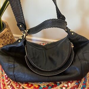 Onna Ehrlich Rachel Black Leather Hobo Bag